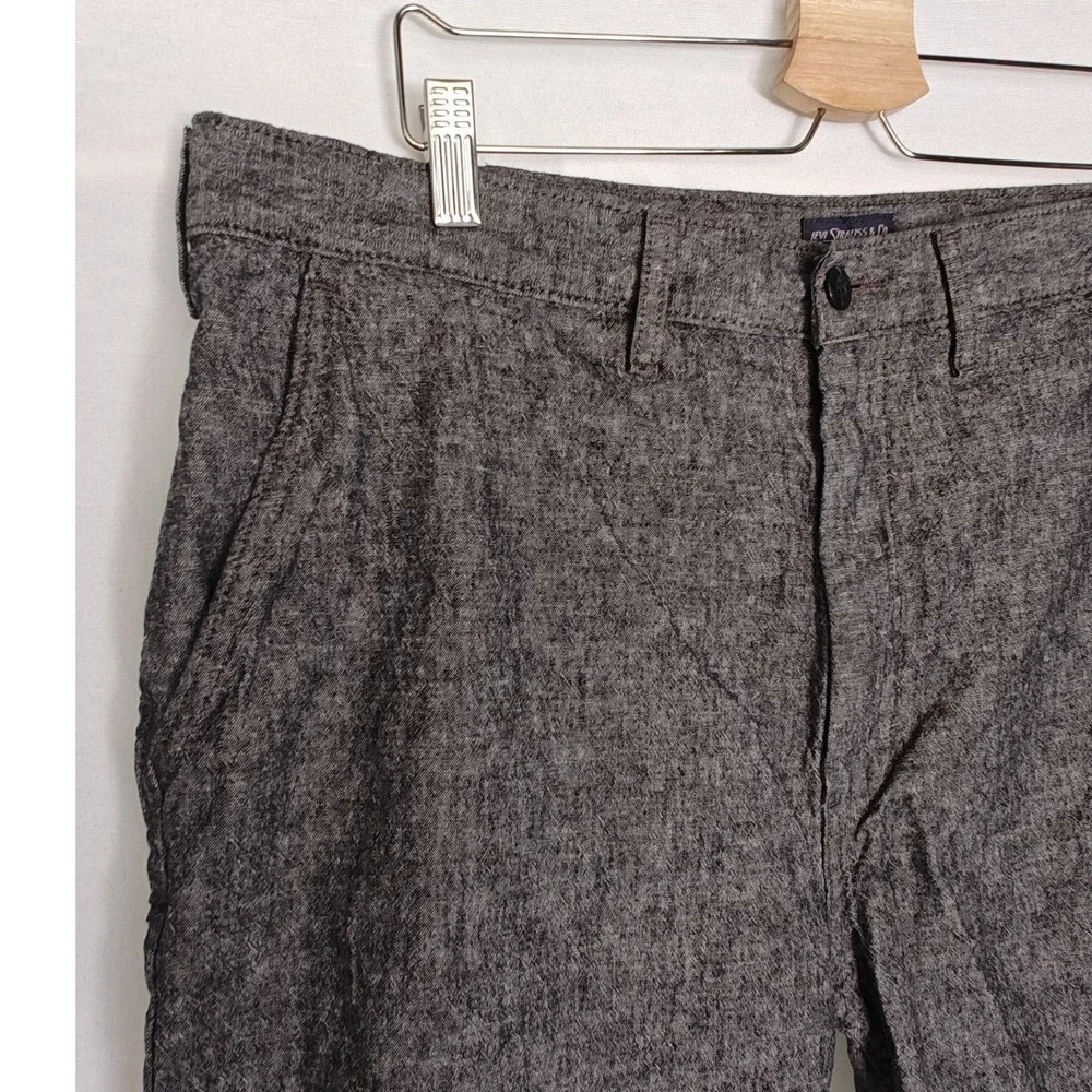 Levi Strauss Men‎ Shorts Size 38 Grey Heather Chambray Chino Casual 9